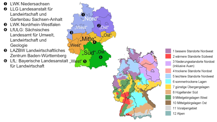 Deutschlandkarte mit MuD-Regionen.